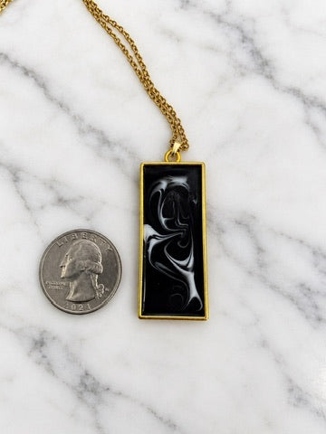 Ethereal Smoke Resin Pendant Necklace