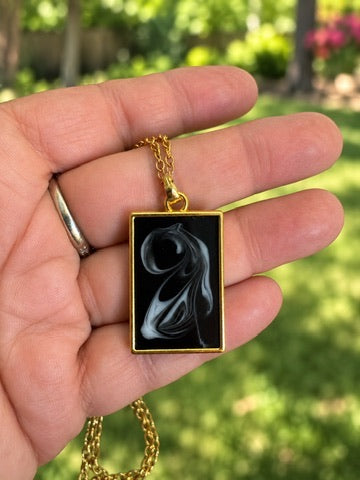 Ethereal Smoke Resin Pendant Necklace