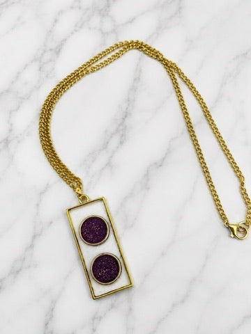 Geometric Shimmer Double Dot Necklace