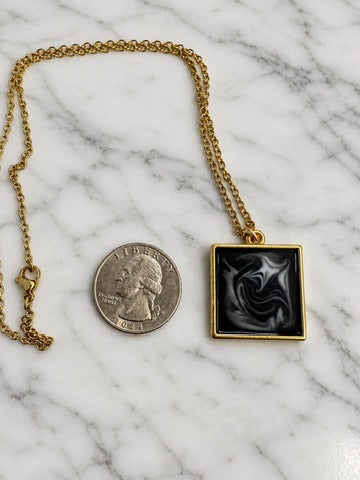 Ethereal Smoke Resin Pendant Necklace