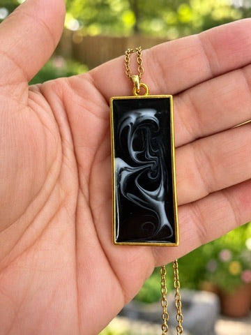 Ethereal Smoke Resin Pendant Necklace