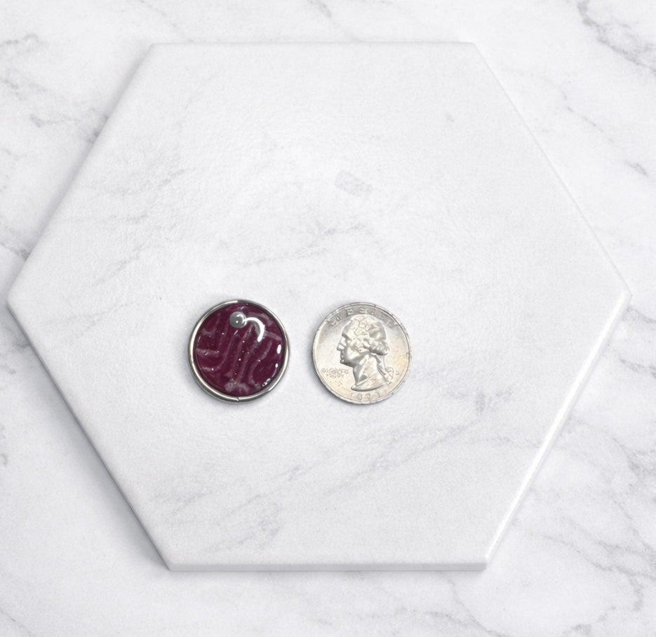 Crimson Swirl Stud Earrings
