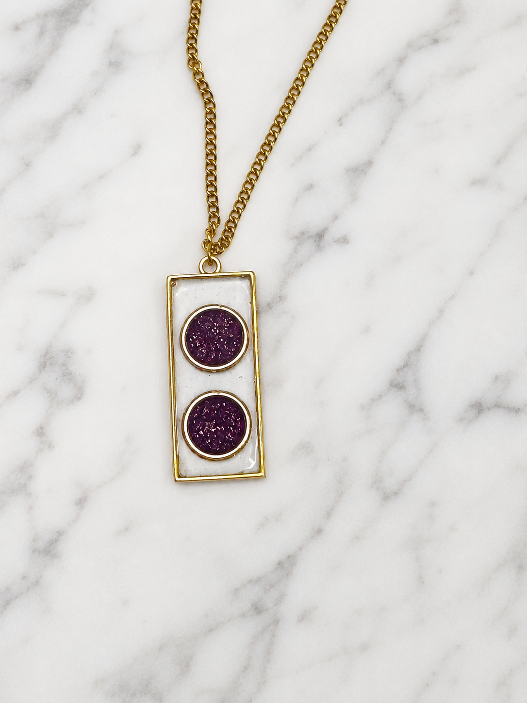 Geometric Shimmer Double Dot Necklace