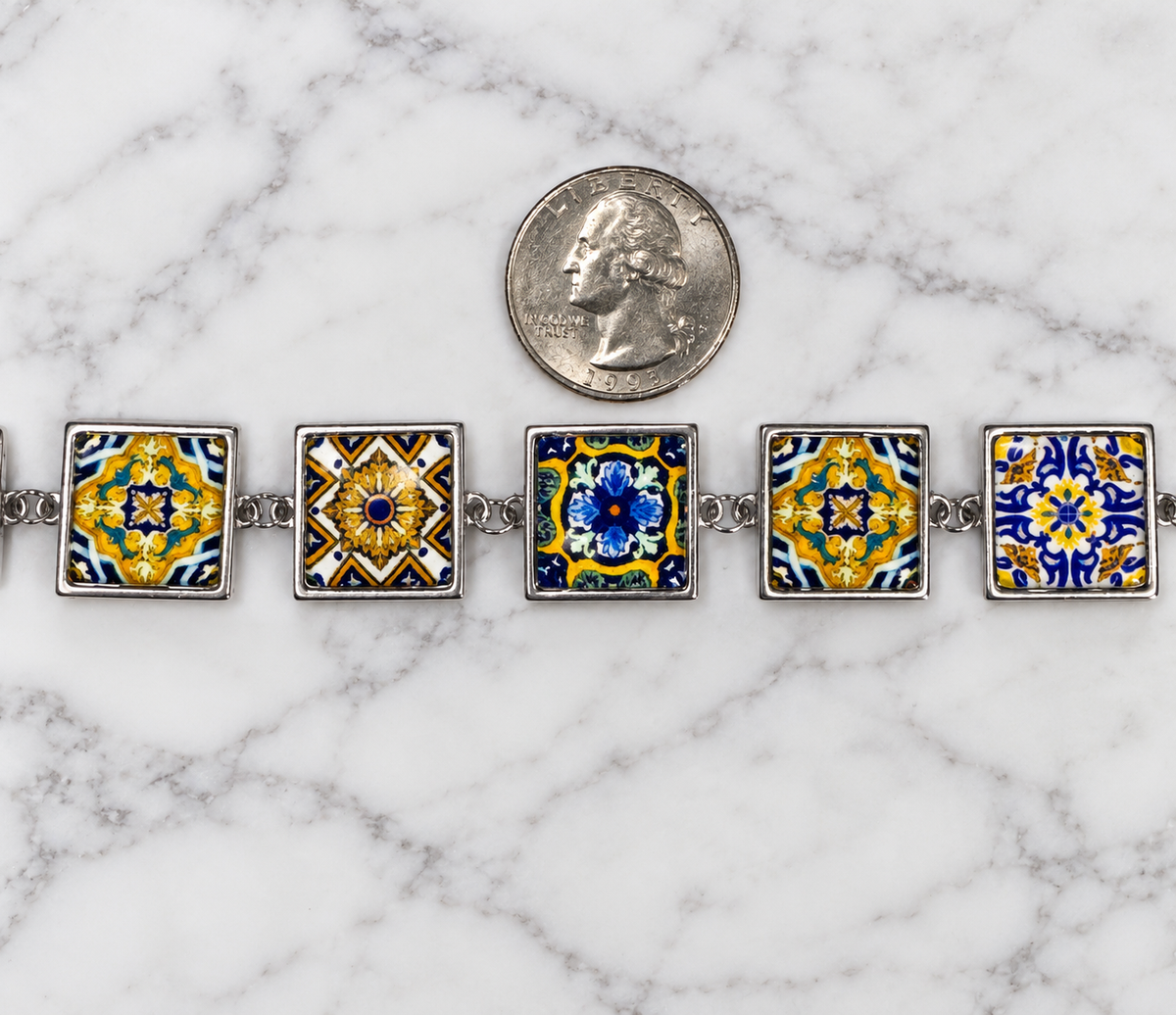 Mediterranean Mosaic Tile Bracelet