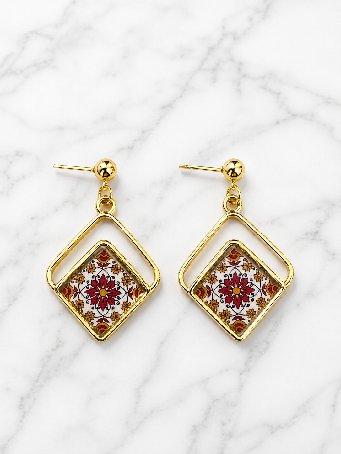 Valencia Mosaic Diamond Drop Earrings