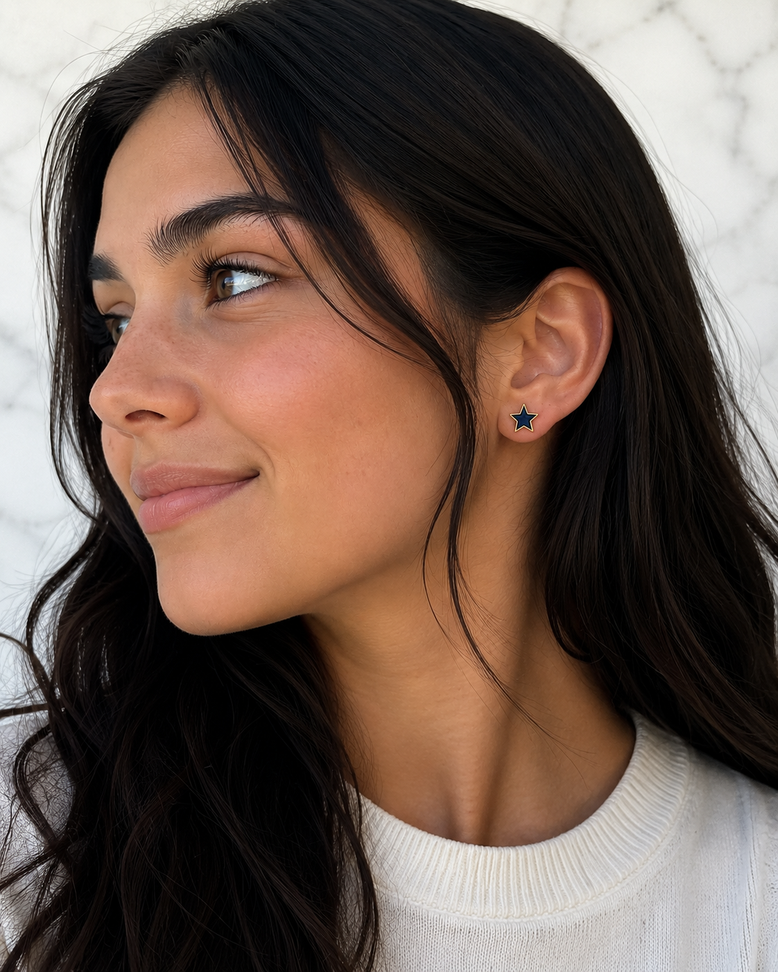 Blue Star Stud Earrings